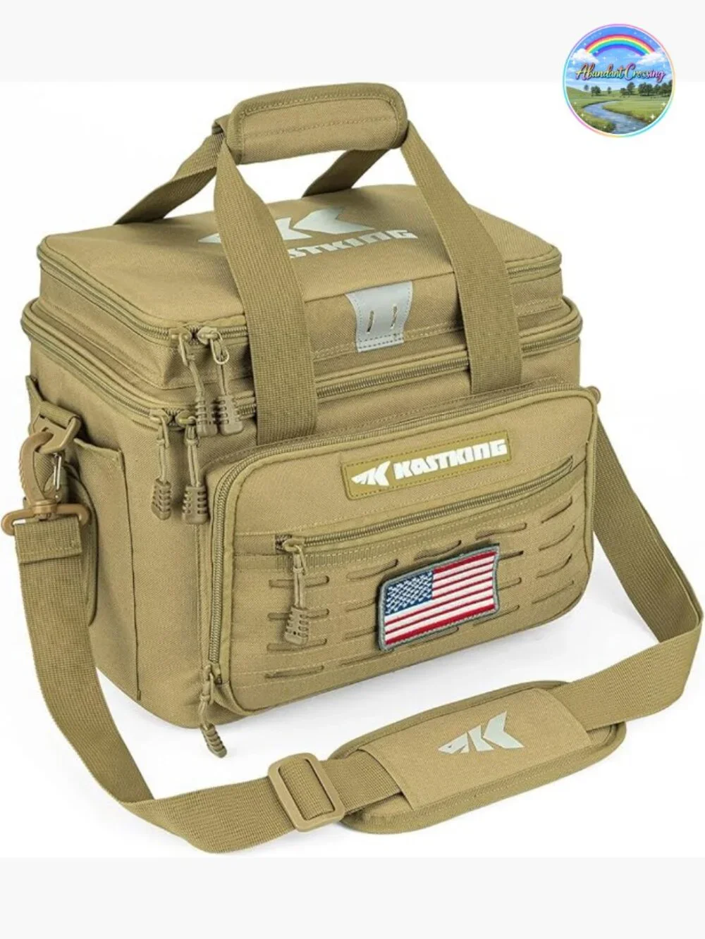 Water Resistant Fishing Tackle Bag with Padded Shoulder Strap